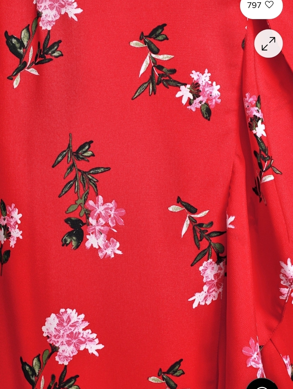 Lulu's Red Floral Ruffle Maxi Dress - Picture 3 of 3